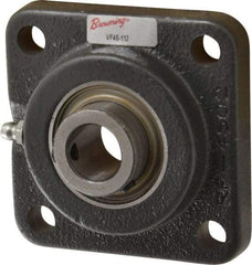 Browning - 3/4" ID, 3-3/8" OAL x 3-3/8" OAH 4-Bolt Flange - 1,444 Lb Static Cap, 2,611 Lb Dyn Cap, 2-1/2" Btw Mnt Hole Ctrs, Cast Iron - Eagle Tool & Supply