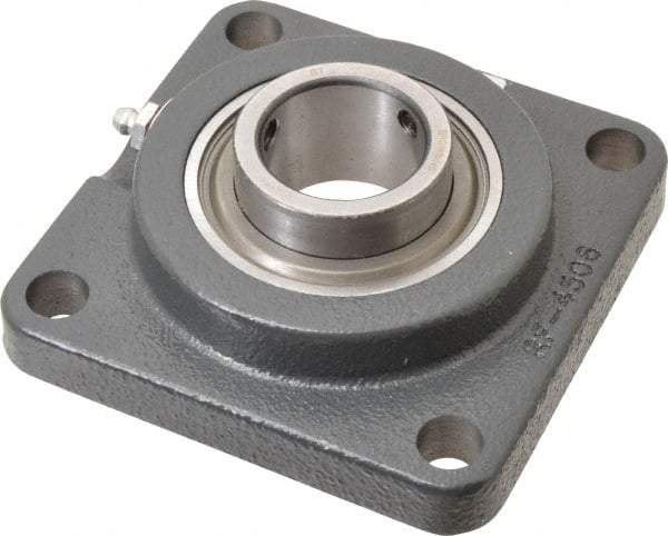 Browning - 1-3/8" ID, 4-5/8" OAL x 4-5/8" OAH 4-Bolt Flange - 3,493 Lb Static Cap, 5,782 Lb Dyn Cap, 3-5/8" Btw Mnt Hole Ctrs, Cast Iron - Eagle Tool & Supply