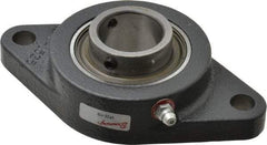 Browning - 1-3/16" ID, 5-9/16" OAL x 3-1/8" OAH 2-Bolt Flange - 2,567 Lb Static Cap, 4,381 Lb Dyn Cap, 4-19/32" Btw Mnt Hole Ctrs, Cast Iron - Eagle Tool & Supply