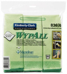 WypAll - Reusable Microfiber Wipes - Packet, 15-3/4" x 15-3/4" Sheet Size, Green - Eagle Tool & Supply