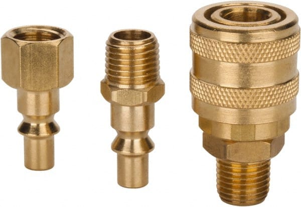 Value Collection - 3 Piece 1/4" Body 1/4 NPT 145 psi ARO Pneumatic Coupling Plug Set - Eagle Tool & Supply
