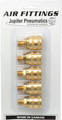 Value Collection - 5 Piece 1/4" Body 1/4 NPT 145 psi Brass ARO Pneumatic Coupling Plug Set - Eagle Tool & Supply