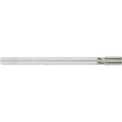 Made in USA - 5/8" Diam, 9/16" Max Diam Straight Shank, 1-1/4" Flute Length, Machine Expansion Reamer - Straight Flute, 9" OAL, Right Hand Cut, 6 Flutes, Carbide-Tipped, Bright Finish - Eagle Tool & Supply