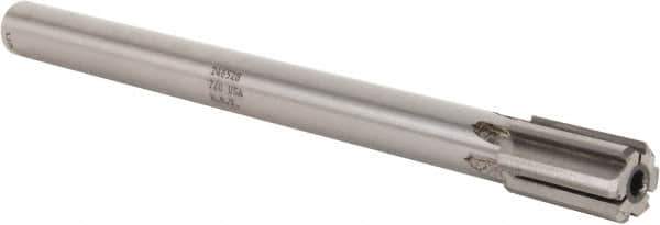 Made in USA - 7/8" Diam, 3/4" Max Diam Straight Shank, 1-1/2" Flute Length, Machine Expansion Reamer - Straight Flute, 10" OAL, Right Hand Cut, 6 Flutes, Carbide-Tipped, Bright Finish - Eagle Tool & Supply