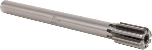 Made in USA - 1-1/8" Diam, 7/8" Max Diam Straight Shank, 1-3/4" Flute Length, Machine Expansion Reamer - Straight Flute, 11" OAL, Right Hand Cut, 8 Flutes, Carbide-Tipped, Bright Finish - Eagle Tool & Supply