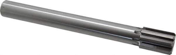 Made in USA - 1-1/2" Diam, 1-1/4" Max Diam Straight Shank, 2-1/8" Flute Length, Machine Expansion Reamer - Straight Flute, 12-1/2" OAL, Right Hand Cut, 8 Flutes, Carbide-Tipped, Bright Finish - Eagle Tool & Supply