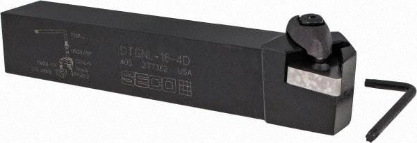 Seco - DTGN, Left Hand Cut, 1" Shank Height x 1" Shank Width, Negative Rake Indexable Turning Toolholder - 6" OAL, TN..43. Insert Compatibility, Series Clamp Lock - Eagle Tool & Supply