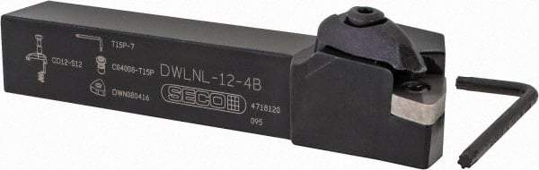 Seco - DWLN, Left Hand Cut, 3/4" Shank Height x 3/4" Shank Width, Negative Rake Indexable Turning Toolholder - 4-1/2" OAL, WN..43. Insert Compatibility, Series Clamp Lock - Eagle Tool & Supply
