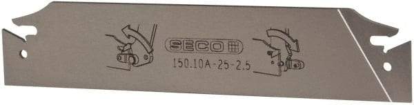 Seco - 0.984" Blade Height, 0.079" Blade Width, 5.91" OAL, Neutral Cut, Double End Indexable Cut-Off Blade - 150.10A Blade, 150.10 Series - Eagle Tool & Supply