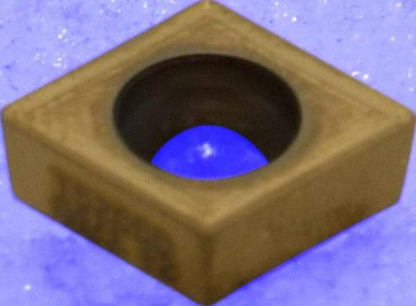 Seco - CCMT32.51 F2 Grade TS2000 Carbide Turning Insert - TiAlN/TiN Finish, 80° Diamond, 3/8" Inscr Circle, 5/32" Thick, 1/64" Corner Radius - Eagle Tool & Supply