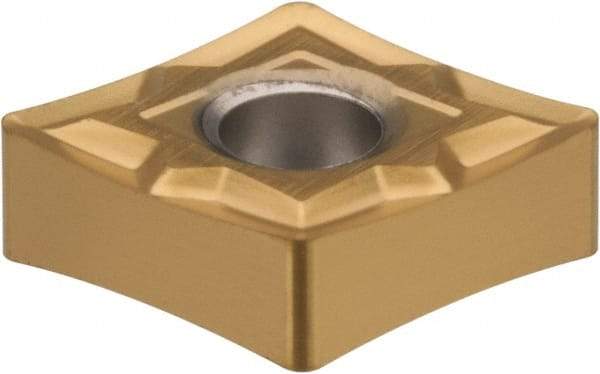 Seco - CNGP432 MF1 Grade TS2000 Carbide Turning Insert - TiAlN/TiN Finish, 80° Diamond, 1/2" Inscr Circle, 3/16" Thick, 1/32" Corner Radius - Eagle Tool & Supply