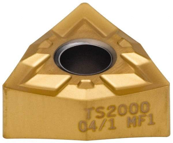 Seco - WNMP331 MF1 Grade TS2000 Carbide Turning Insert - TiAlN/TiN Finish, 80° Trigon, 3/8" Inscr Circle, 3/16" Thick, 1/64" Corner Radius - Eagle Tool & Supply