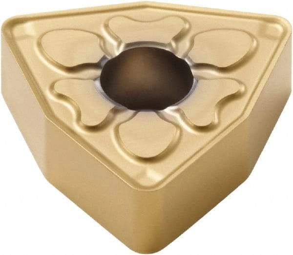 Seco - WNMG433 MF4 Grade TS2500 Carbide Turning Insert - TiAlN/TiN Finish, 80° Trigon, 1/2" Inscr Circle, 3/16" Thick, 3/64" Corner Radius - Eagle Tool & Supply