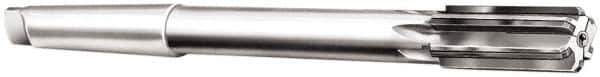 Made in USA - 9/16" Diam, 1MT Morse Taper Shank, 1-1/8" Flute Length, Machine Expansion Reamer - Straight Flute, 8" OAL, Right Hand Cut, 6 Flutes, Carbide-Tipped, Bright Finish - Eagle Tool & Supply