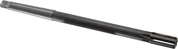 Made in USA - 1/2" Diam, 1MT Morse Taper Shank, 1" Flute Length, Machine Expansion Reamer - Straight Flute, 8" OAL, Right Hand Cut, 6 Flutes, Carbide-Tipped, Bright Finish - Eagle Tool & Supply
