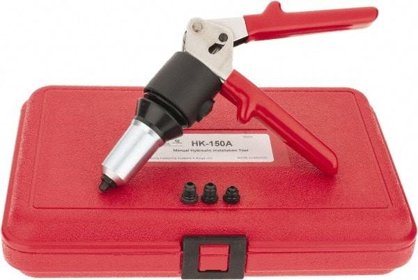 HUCK - 1/8 to 1/4" Manual Rivet Tool Kit - Includes Hand Riveter, 4 Nose Pieces - Eagle Tool & Supply