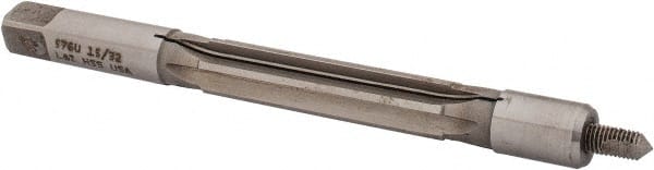 Made in USA - 15/32" Reamer Diam, 0.4640" Diam Straight Shank, 1-13/16" Flute Length, Hand Expansion Reamer - Eagle Tool & Supply