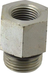 Parker - 7/8-14 Male Thread x 3/8 Female Thread, Zinc Plated Steel Industrial Pipe Adapter - Male Straight Thread O-Ring x Female NPTF, 5,000 psi - Eagle Tool & Supply