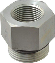 Parker - 1-5/16 - 12 Male Thread x 3/4 Female Thread, Zinc Plated Steel Industrial Pipe Adapter - Male Straight Thread O-Ring x Female NPTF, 4,000 psi - Eagle Tool & Supply