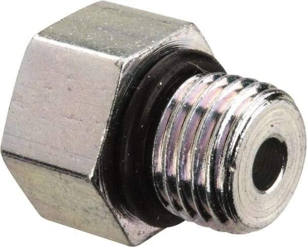 Parker - 3/8-24 Male Thread, Zinc Plated Steel Industrial Pipe Hex Head Plug - Male Straight Thread O-Ring, 7,500 psi - Eagle Tool & Supply