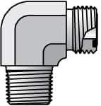 Parker - 1" OD, Steel Zinc Plated Male Elbow - 4,000 Max Working psi, O-Ring Face Seal/NPTF Ends - Eagle Tool & Supply