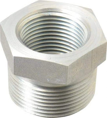Parker - 1-1/4 Male Thread x 1 Female Thread, Zinc Plated Steel Industrial Pipe Hex Bushing - MNPTF x FNPTF, 3,000 psi - Eagle Tool & Supply