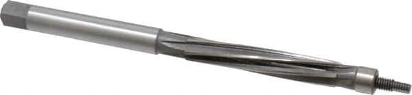 Made in USA - 5/16" Reamer Diam, Straight Shank, 1-3/4" Flute Length, Hand Expansion Reamer - Spiral Flute, 4" OAL, Left Hand Spiral, Right Hand Cut, 6 Flutes, High Speed Steel - Eagle Tool & Supply