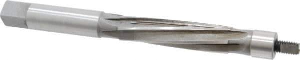 Made in USA - 1/2" Reamer Diam, Straight Shank, 1-13/16" Flute Length, Hand Expansion Reamer - Spiral Flute, 5" OAL, Left Hand Spiral, Right Hand Cut, 6 Flutes, High Speed Steel - Eagle Tool & Supply