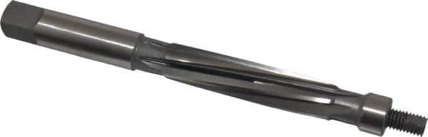 Made in USA - 19/32" Reamer Diam, 0.5575" Diam Straight Shank, 2-1/8" Flute Length, Hand Expansion Reamer - Spiral Flute, 6" OAL, Left Hand Spiral, Right Hand Cut, High Speed Steel - Eagle Tool & Supply