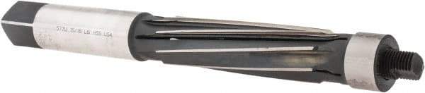 Made in USA - 15/16" Reamer Diam, Straight Shank, 3-9/16" Flute Length, Hand Expansion Reamer - Spiral Flute, 7-7/8" OAL, Left Hand Spiral, Right Hand Cut, 8 Flutes, High Speed Steel - Eagle Tool & Supply