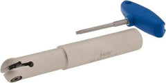 Iscar - 1" Cut Diam, 1" Shank Diam, 6.7" OAL, Indexable Ball Nose End Mill - 2.8" Head Length, Straight Shank, HCM D1.0 Toolholder, HBF-QF, HBR-QF, HCD-QF, HCR Insert - Eagle Tool & Supply
