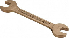 Ampco - 11/16" x 7/8" Nonsparking Open End Wrench - 8" OAL, Double End, Plain Finish, 15° Head Angle - Eagle Tool & Supply