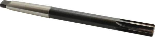 Made in USA - 11/16" Diam, 9/16" Max Diam 2MT Morse Taper Shank, 1-1/4" Flute Length, Machine Expansion Reamer - Straight Flute, 9" OAL, Right Hand Cut, 6 Flutes, High Speed Steel, Bright Finish - Eagle Tool & Supply