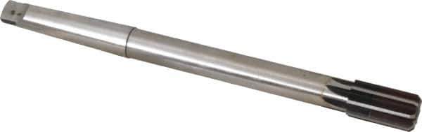 Made in USA - 13/16" Diam, 5/8" Max Diam 2MT Morse Taper Shank, 1-3/8" Flute Length, Machine Expansion Reamer - Straight Flute, 9-1/2" OAL, Right Hand Cut, 8 Flutes, High Speed Steel, Bright Finish - Eagle Tool & Supply