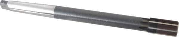Made in USA - 27/32" Diam, 5/8" Max Diam 2MT Morse Taper Shank, 1-3/8" Flute Length, Machine Expansion Reamer - Straight Flute, 9-1/2" OAL, Right Hand Cut, 8 Flutes, High Speed Steel, Bright Finish - Eagle Tool & Supply