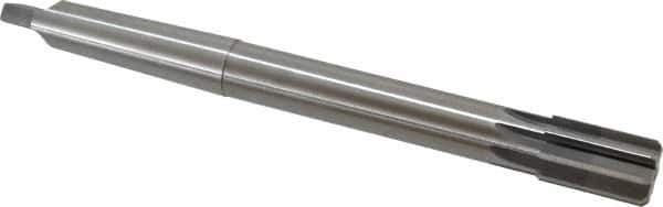 Made in USA - 1-1/32" Diam, 7/8" Max Diam 3MT Morse Taper Shank, 1-5/8" Flute Length, Machine Expansion Reamer - Straight Flute, 10-1/2" OAL, Right Hand Cut, 8 Flutes, High Speed Steel, Bright Finish - Eagle Tool & Supply