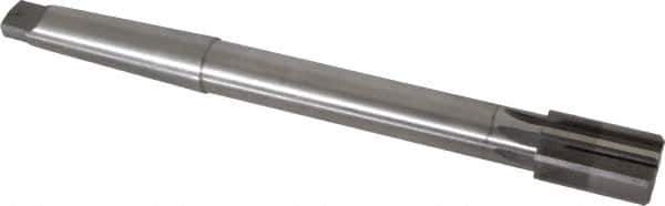 Made in USA - 1-1/8" Diam, 7/8" Max Diam 3MT Morse Taper Shank, 1-3/4" Flute Length, Machine Expansion Reamer - Straight Flute, 11" OAL, Right Hand Cut, 8 Flutes, High Speed Steel, Bright Finish - Eagle Tool & Supply