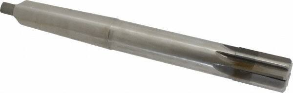 Made in USA - 1-1/4" Diam, 1" Max Diam 4MT Morse Taper Shank, 1-7/8" Flute Length, Machine Expansion Reamer - Straight Flute, 11-1/2" OAL, Right Hand Cut, 8 Flutes, High Speed Steel, Bright Finish - Eagle Tool & Supply