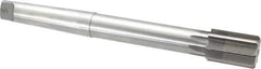 Made in USA - 1-1/2" Diam, 1-1/4" Max Diam 4MT Morse Taper Shank, 2-1/8" Flute Length, Machine Expansion Reamer - Straight Flute, 12-1/2" OAL, Right Hand Cut, 8 Flutes, High Speed Steel, Bright Finish - Eagle Tool & Supply