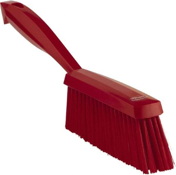 Vikan - 14" OAL, Polyester Staple Set Bench Brush - 2" Bristle Length, 6-3/8" Long Head, Red - Eagle Tool & Supply