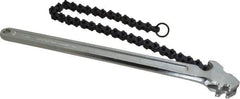 Crescent - 5" Max Pipe Capacity, 18-1/2" Long, Chain Wrench - 5" Actual OD, 14" Handle Length - Eagle Tool & Supply