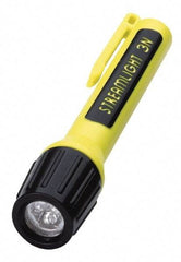 Streamlight - White LED Bulb, 30 Lumens, Mini Flashlight - Black, Yellow Plastic Body, 3 N Alkaline Batteries Included - Eagle Tool & Supply