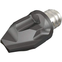 Iscar - MM HCF Grade IC908 Carbide Chamfer Milling Tip Insert - TiAlN Finish, 2 Flutes, 0.157" Cutting Diam, 0.197" Depth of Cut, 10mm Extension - Eagle Tool & Supply