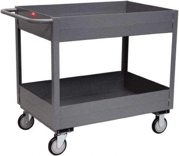 Jamco - 1,200 Lb Capacity, 30" Wide x 24" Long x 39" High Deep Shelf Cart - 2 Shelf, Steel - Eagle Tool & Supply