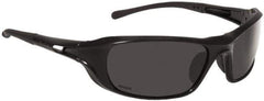 bolle SAFETY - Polarized Gray Lenses, Framed Safety Glasses - Scratch Resistant, Black Nylon Frame, Wrap Around - Eagle Tool & Supply