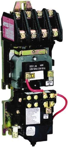 Square D - No Enclosure, 2 Pole, Mechanically Held Lighting Contactor - 20 A (Tungsten), 30 A (Fluorescent), 24 VAC at 60 Hz, 2NO Contact Configuration - Eagle Tool & Supply