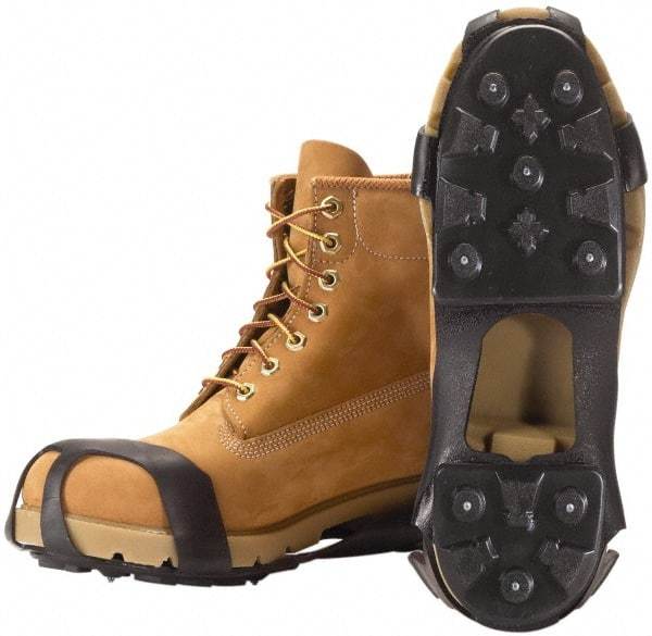 Winter Walking - Size 5-6.5, (Women's Size 4.5-6) Overboot Cleat - Steel Studs Traction, Black - Eagle Tool & Supply