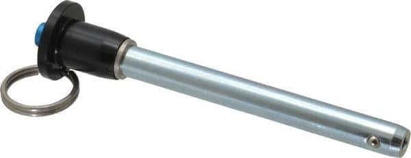 Gibraltar - 5/16" Diam, 2-1/2" Usable Length, Button Handle, Quick Release Pin - Grade 4130 Steel, Zinc-Plated Finish - Eagle Tool & Supply