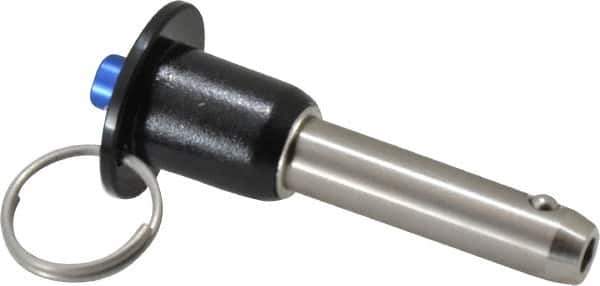 Gibraltar - 1/2" Diam, 1-1/2" Usable Length, Button Handle, Quick Release Pin - Grade 304 Stainless Steel, Bright Finish - Eagle Tool & Supply
