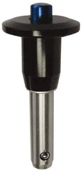 Gibraltar - 1/2" Diam, 3" Usable Length, Button Handle, Quick Release Pin - Grade 304 Stainless Steel, Bright Finish - Eagle Tool & Supply